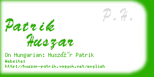 patrik huszar business card